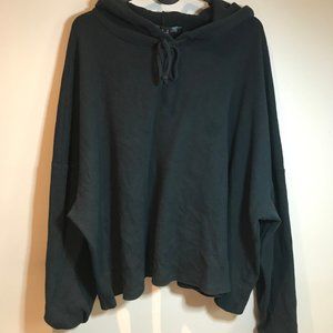 Green hooded crop top